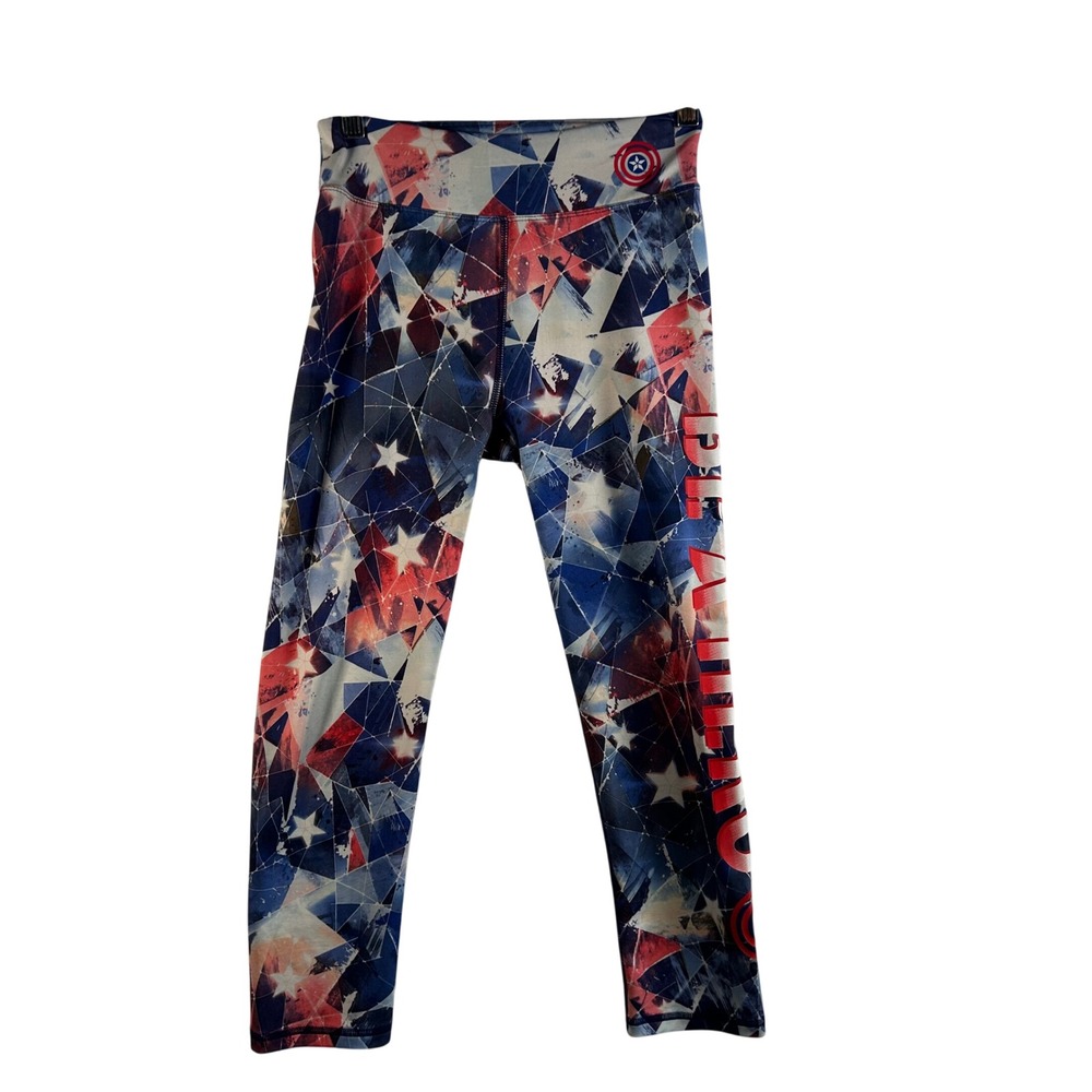 Her Universe Marvel Captain America Star Geometric Print Leggings Womens Size S